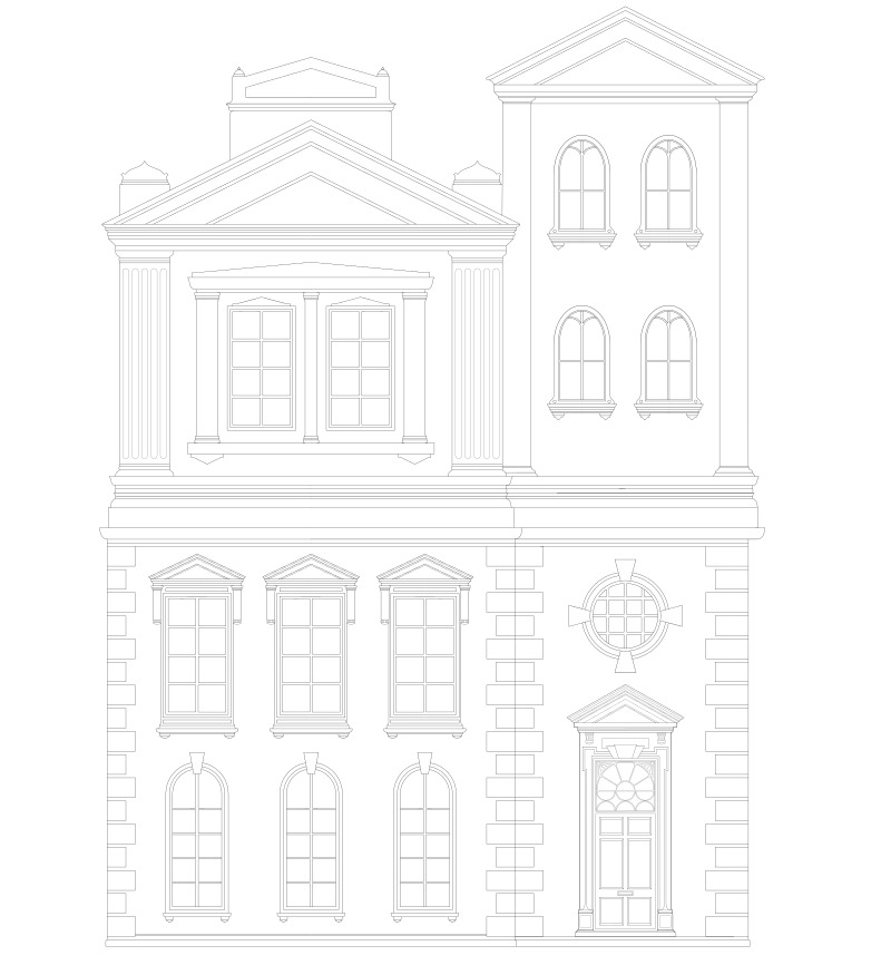 Asymmetrical Classical Façade & Tower Composition