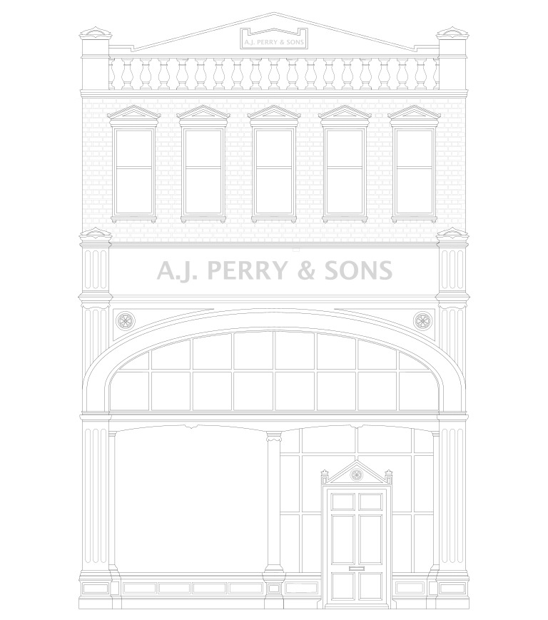 Victorian Commercial Façade with Grand Display Arch